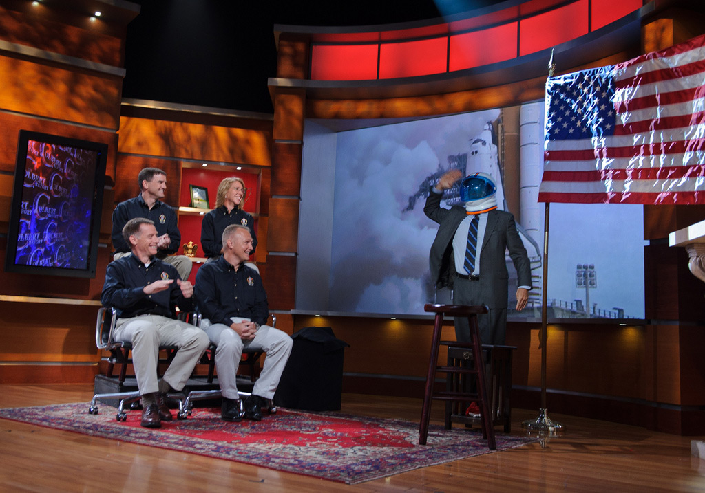 Stephen Colbert Gets 'Space Nut' From Last Shuttle Astronauts